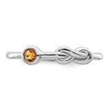 Sterling Silver Rhodium-plated Polished Infinity Citrine Ring - QB-712F5BD0-5118
