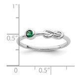 Sterling Silver Rhodium-plated Polished Infinity Lab Created Emerald Ring - QB-A9CF0914-7780