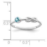 Sterling Silver Rhodium-plated Polished Infinity LS Blue Topaz Ring - QB-B46893FD-5553