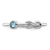 Sterling Silver Rhodium-plated Polished Infinity LS Blue Topaz Ring - QB-B46893FD-5553