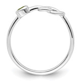 Sterling Silver Rhodium-plated Polished Infinity Peridot Ring - QB-128A27CB-4992