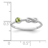 Sterling Silver Rhodium-plated Polished Infinity Peridot Ring - QB-93F3762C-9823