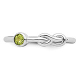 Sterling Silver Rhodium-plated Polished Infinity Peridot Ring - QB-93F3762C-9823