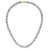 14k 7-8mm Grey Near-Round Freshwater Cultured Pearl 18 inch Necklace
