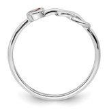 Sterling Silver Rhodium-plated Polished Infinity Pink Tourmaline Ring - QB-112FAD05-7126