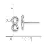 Sterling Silver Rhodium-plated Polished Infinity Post Earrings