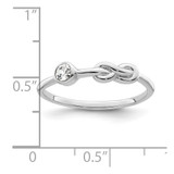 Sterling Silver Rhodium-plated Polished Infinity White Topaz Ring - QB-D1DC785F-6579