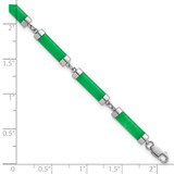 Sterling Silver Rhodium-plated Polished Jade Bars 8 Inch Bracelet