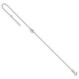 Sterling Silver Rhodium-plated Polished Knot 9 Inch with 1 Inch Extension Anklet
