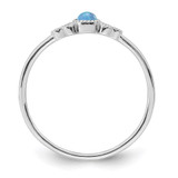 Sterling Silver Rhodium-plated Polished Lab Created Blue Opal Ring - QR-C0F2EA63-1083