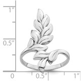 Sterling Silver Rhodium-plated Polished Leaf Size 6 Ring