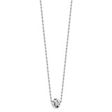 Sterling Silver Rhodium-plated Polished Love Knot D/C Chain Necklace