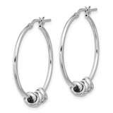 Sterling Silver Rhodium-plated Polished Love Knot Hoop Earrings - QE-3315A5A1-8207