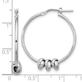 Sterling Silver Rhodium-plated Polished Love Knot Hoop Earrings - QE-3315A5A1-8207
