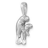 Sterling Silver Rhodium-plated Polished Manatee And Baby Pendant - LP-7389C68B-8398