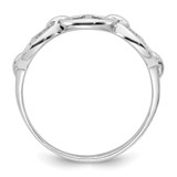 Sterling Silver Rhodium-plated Polished Mariner Link Size 6 Ring - QR-2E9BD359-9967