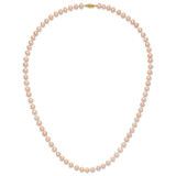 14k 7-8mm Pink Near-Round Freshwater Cultured Pearl 24 inch Necklace