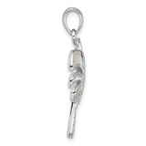 Sterling Silver Rhodium-plated Polished Mother of Pearl Palm Tree Pendant