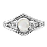 Sterling Silver Rhodium-Plated Polished Mother of Pearl Ring - QR-49E679C2-4021