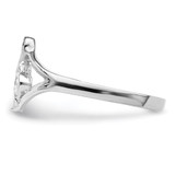 Sterling Silver Rhodium-plated Polished Music Note Ring - QR-9BA0B4BA-7753
