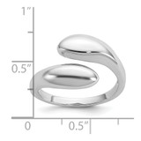 Sterling Silver Rhodium-plated Polished Open Bypass Size 7 Ring