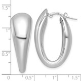 Sterling Silver Rhodium-plated Polished Oval Graduated Hollow Hoop Earrings