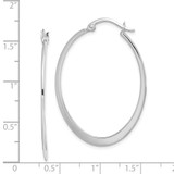 Sterling Silver Rhodium-plated Polished Oval Hoop Earrings
