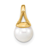 14K 7-8mm White Freshwater Cultured Pearl Polished Pendant