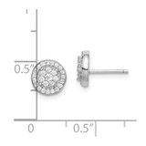 Sterling Silver Rhodium-plated Polished Pav‚ CZ Halo Circle Post Earrings