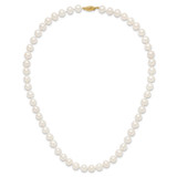 14k 7-8mm White Near-Round Freshwater Cultured Pearl 18 inch Necklace