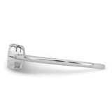 Sterling Silver Rhodium-plated Polished Pave CZ Circle Size 7 Ring