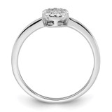 Sterling Silver Rhodium-plated Polished Pave CZ Circle Size 8 Ring