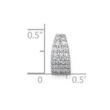 Sterling Silver Rhodium-plated Polished Pave CZ Curved and Tapered Chain Slide Pendant