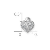 Sterling Silver Rhodium-plated Polished Pave CZ Heart Childrens Pendant