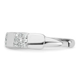Sterling Silver Rhodium-plated Polished Pave CZ Squares Size 6 Adjustable Ring