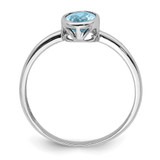 Sterling Silver Rhodium-plated Polished Peridot Oval Ring - QR-01AC02FF-1658