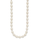 14k 7-8mm White Rice Freshwater Cultured Pearl 16 inch Necklace