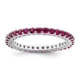 Sterling Silver Rhodium-plated Polished Pink & White CZ 3 Ring Set - QR-767D8884-6763