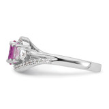 Sterling Silver Rhodium-plated Polished Pink CZ  5-Stone Size 7 Ring