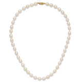 14k 7-8mm White Rice Freshwater Cultured Pearl 20 inch Necklace