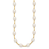 14k 7-8mm White Rice Freshwater Cultured Pearl Beaded 18 inch Necklace