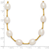 14k 7-8mm White Rice Freshwater Cultured Pearl Beaded 18 inch Necklace