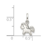 Sterling Silver Rhodium-plated Polished Pony Children's Pendant