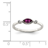 Sterling Silver Rhodium-plated Polished Rhololite and White Topaz Ring - QR-A23B1AF1-8632
