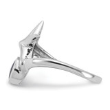 Sterling Silver Rhodium-Plated Polished Round Abalone with Starfish Ring - QR-670C569B-3122