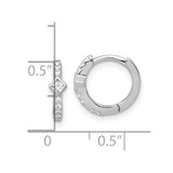 Sterling Silver Rhodium-plated Polished Round and Square CZ Round Hinged Hoop Earrings