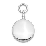 Sterling Silver Rhodium-plated Polished Round Ash Holder Pendant