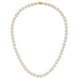 14k 7-8mm White Round Akoya Saltwater Cultured Pearl 18 inch Necklace - PL-F54A44A2-6728