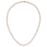 14k 7-8mm White Round Akoya Saltwater Cultured Pearl 20 inch Necklace - PL-42165FB0-6684