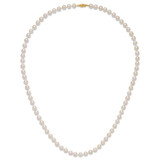 14k 7-8mm White Round Akoya Saltwater Cultured Pearl 24 inch Necklace - PL-6591325D-7678